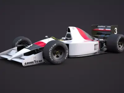 Generic F1 1990s race car 3D model