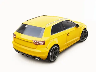 Realistic Car HD 03 Low-poly 3D model