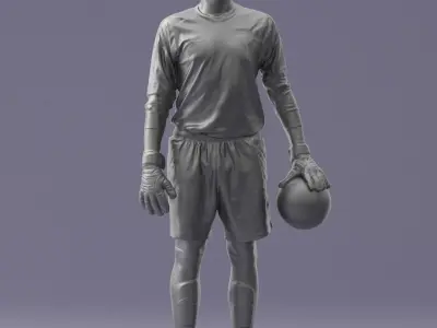 000318 Soccer Goalkeeper with Ball 1114 3D model