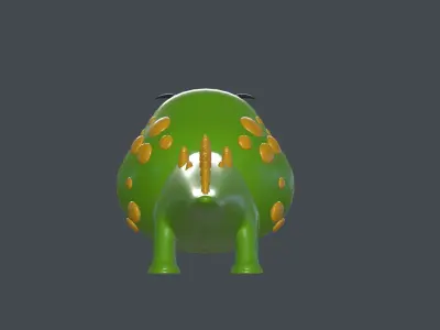 Alligator cartoon Rigged model  Low-poly 3D model