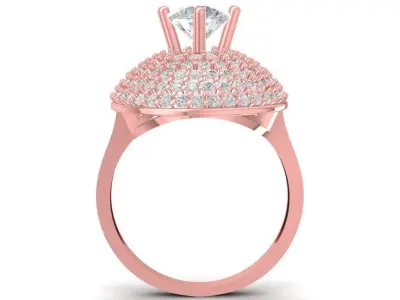 Luxury Multi Layer Pave Round Halo Ring for Women  2951 3D print model