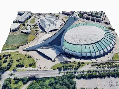 Olympic Stadium Montreal Low-poly 3D model