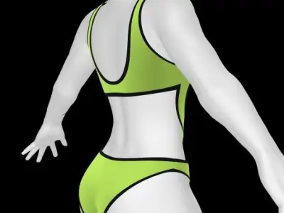 Woman sporty  swimsuit 3D model