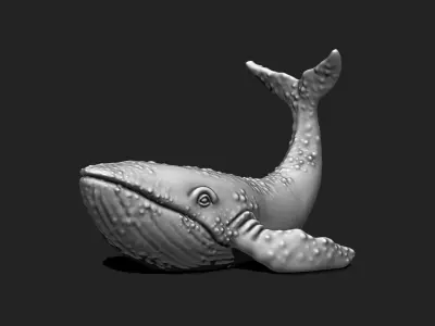 Whale Decor STL - 3D Printable Sea Life Sculpture 3D print model