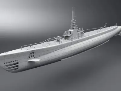 Gato class Submarine scale model 3D print model