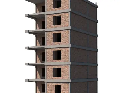 half-finished building Low-poly 3D model purchase