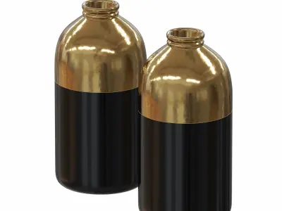 Black and Gold Decor Vase 3D model