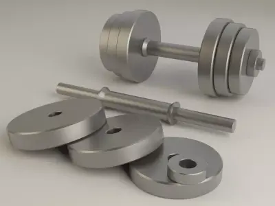 Sport Dumbbells - simplified model 3D model