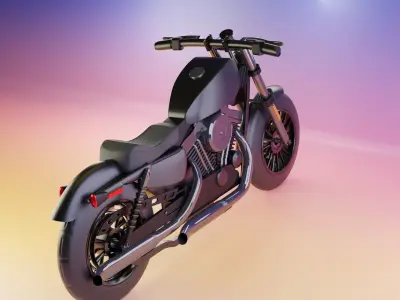 Vintage Cruiser Motorcycle  3D model