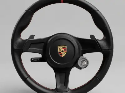 Porsche car components 3d pack   Low-poly 3D model