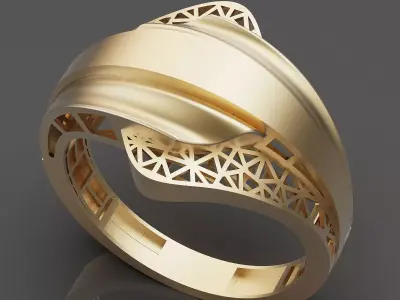 Lux ring silver gold jewelry printable 3D model 3D print model shop