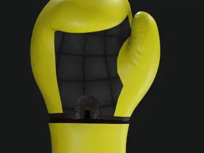Boxing Glove-Yellow Low-poly 3D model
