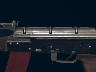 RPK Automatic Rifle equipped with  GL25 and bipod Low-poly 3D model