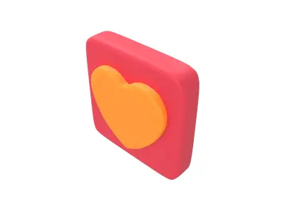 Twitter Heart Decoration v1 003 Low-poly 3D model