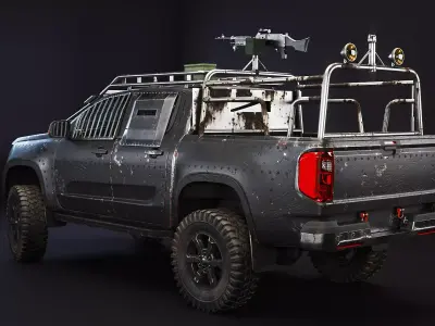 Black Apocalypse Pickup Truck 3D model