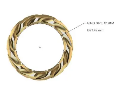 CUBAN RING SIZE 12 USA 3D print model
