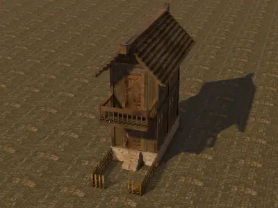 Medieval house 18 Free low-poly 3D model