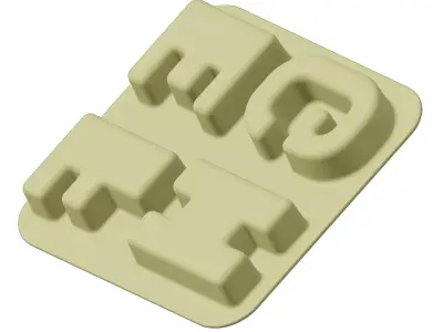Plastic Exquisite Alphabetical Plate 3D model