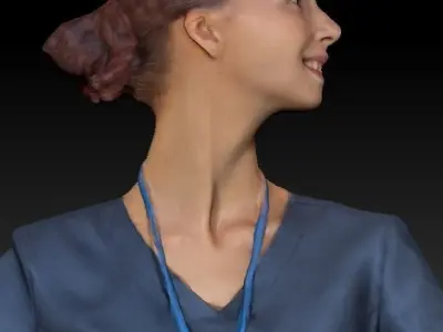 Surgical nurse 42 Low-poly 3D model