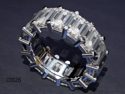 Ring emerald cut diamond eternity Free 3D print model