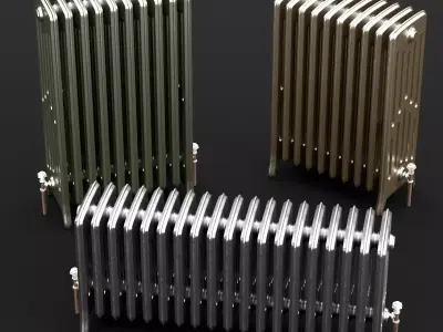 Cast Iron radiator set 3D model