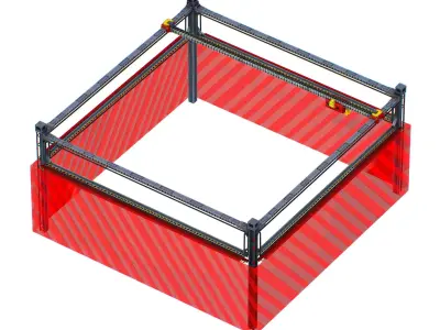 isometrical scaffolding 2x2 section Low-poly 3D model