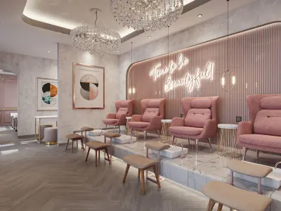 Salon Contemporer Design Blender - Fbx - Obj 3D model