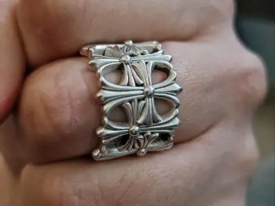 Chrome Hearts style Cemetery Ring 3D print model