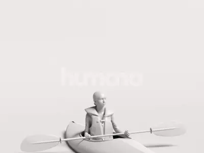 Humano Woman kayaking -2505-044-3631 3D model