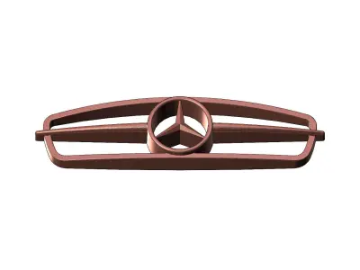 Open Mercedes 300SL front grille gullwing relief 3D print model