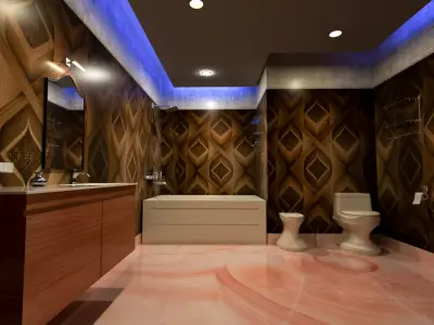 Luxury Bathroom Low-poly 3D model