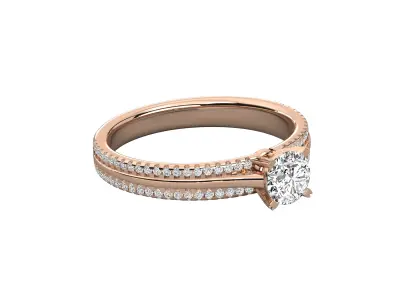 Accented Engagement Ring Jewelry 3D print model