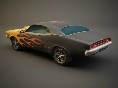 Low Poly Muscle Cars Low-poly 3D model