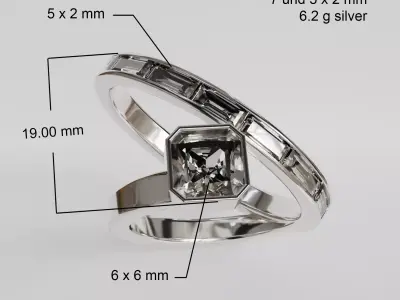 abstract double ring 3D print model