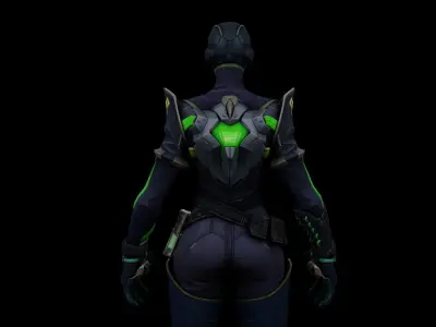 Viper female character in overwatch Low-poly 3D model