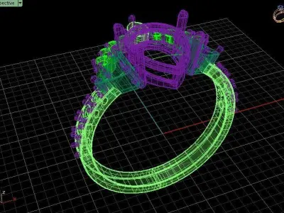 G1017 Aurora Crown Ring 3gm 3D print model