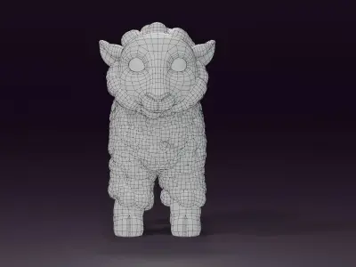 Cartoon Sheep Rigged  Low-poly 3D model