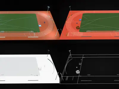 Track and Field Low-poly 3D model