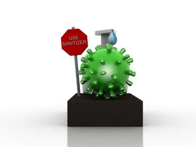 Coronavirus awareness and protection Low-poly 3D model