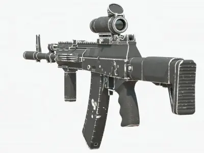 4K TEXTURES REALISTIC AK12 Low-poly 3D model