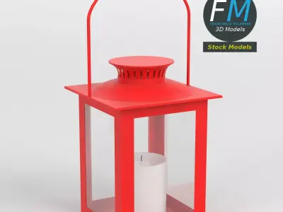 Lantern with candle 3 3D model