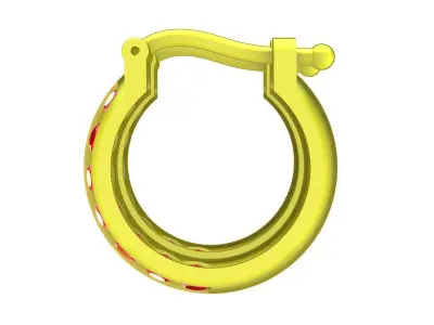 Luxury Channel Set Stone Hoop Earrings for Women 5686 3D print model