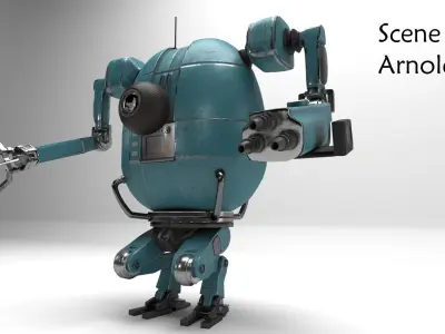 PBR Detailed Robot Low-poly 3D model