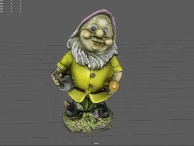 Garden Gnome 9 Low-poly 3D model