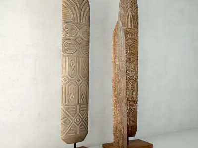 Shields Wood Standing Decoration 3D model