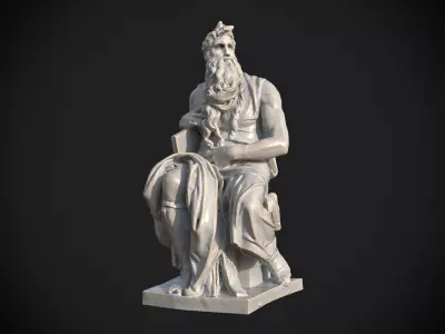Moses by Michelangelo Low-poly 3D model