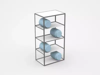 Industrial Shelf Cabinet With Industry Parts 3D model