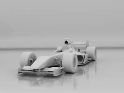 Race Car Low-poly 3D model