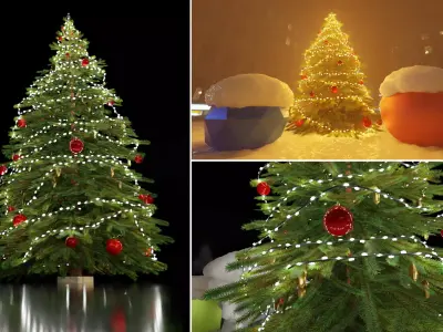 Lowpoly Christmas Tree Indoor Version Low-poly 3D model