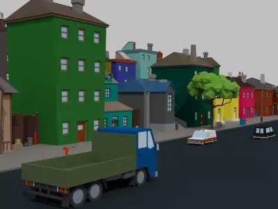 Street Pack Low-poly 3D model